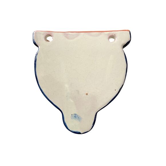 Talevera Hanging Wall Pocket Mexican Pottery Calla Lily Flowers & Cobalt Blue - Picture 5 of 5